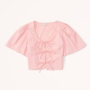 NWT Abercrombie Tie-Front Poplin Top